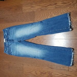 BKE Women's Distressed Blue Boot Cut Jeans